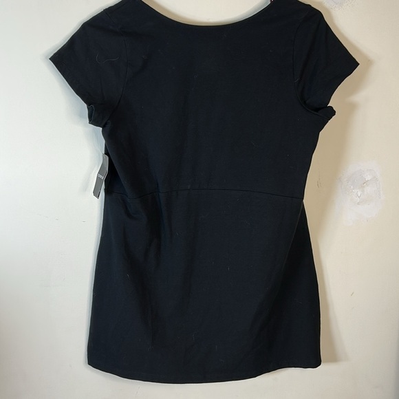 Torrid Black Foxy Sweetheart V-Neck Blouse Cap Sleeves Size Large - Picture 4 of 4